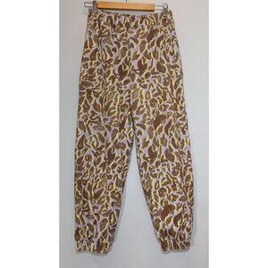 Stine goya womens small sweatpants yellow brown cotton cheetah print animal